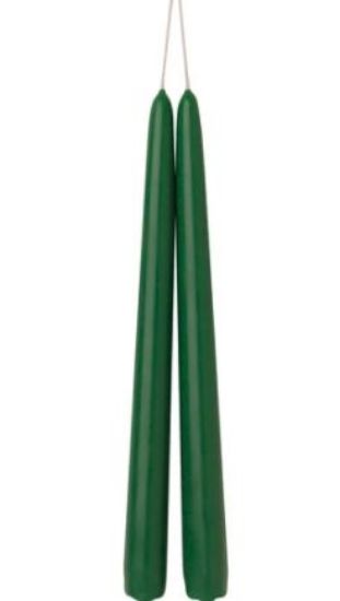 TAPER CANDLE 10" DARK GREEN 7.5HR (2 x 50)