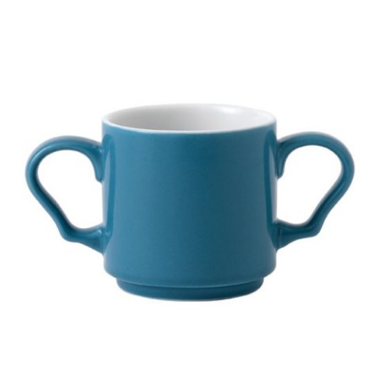 FUTURE CARE DOUBLE HANDLED STACKING MUG 10oz BLUE (6)