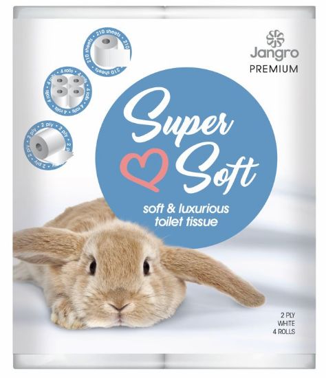 Jangro Premium Bunnies Super Soft 2ply Toilet Tissue 200 Sheet (Case of 40)