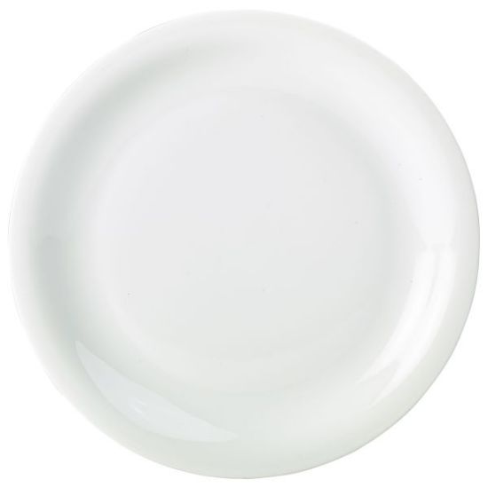 Genware Porcelain White Narrow Rim Plate 22cm 8.5" (6)