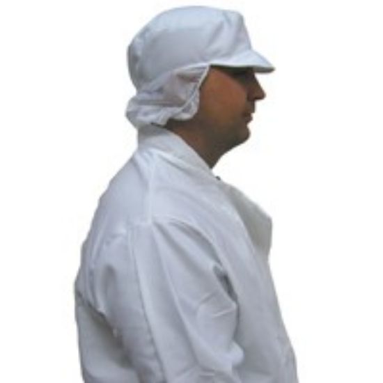 Hygiene Cap With Snood One Size White