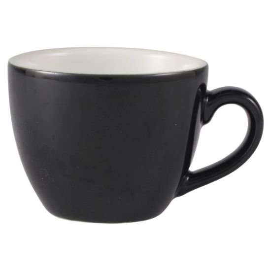Genware Porcelain Black Bowl Shaped Cup 9cl 3oz (6)