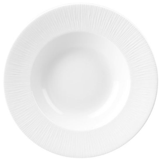 CASE OF 12 BAMBOO WIDE RIMMED BOWL 11" WHITE