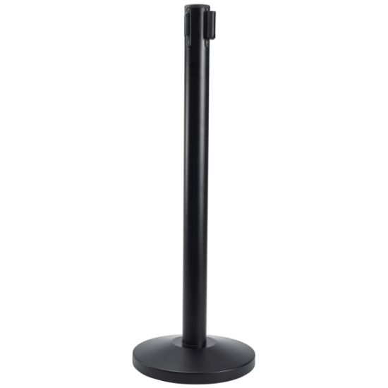 Black Barrier Post With Retractable Belt (2)