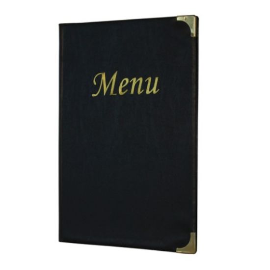 Menu 8 Page Facing A4 Black