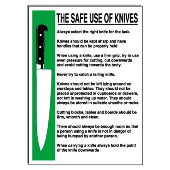 The Safe Use Of Knives S/A 300x200mm