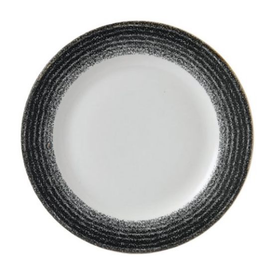 HOMESPUN CHARCOAL BLACK RIMMED PLATE 10.25" (12)