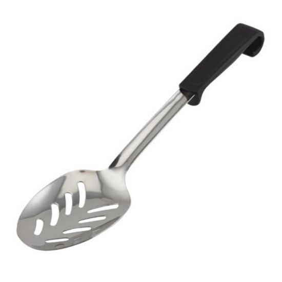 Plastic Handle Slotted Spoon Black 34cm