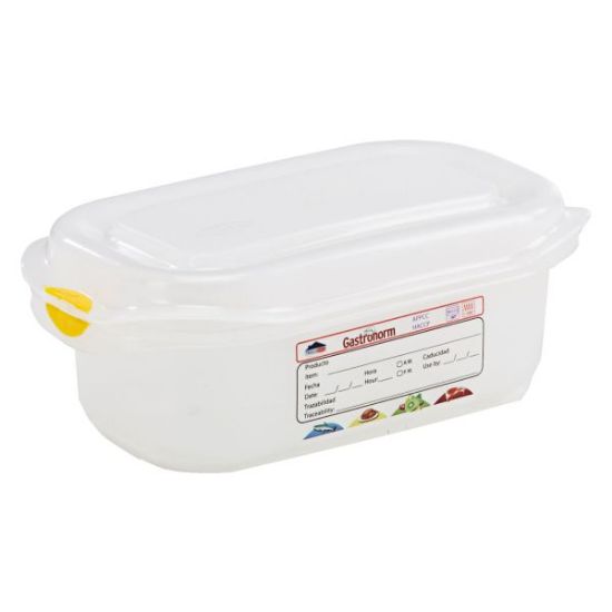 Polypropylene Gastronorm Container GN 1/9 65mm 0.6ltr Colour Coded With Label