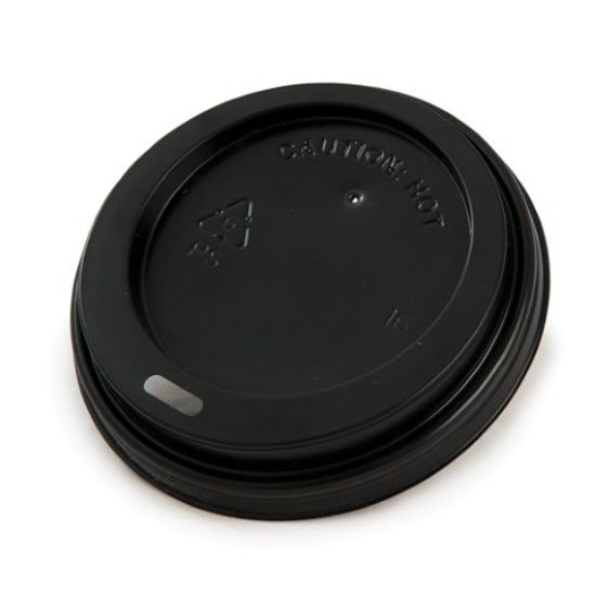 Pack Of 100 Recyclable Sip Thru Hot Cup Lid 12/16oz Black *s