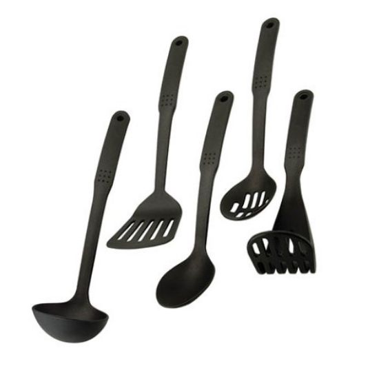 5 Piece Kitchen Tool Set Nylon Black