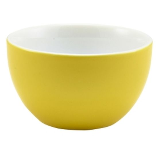 Genware Porcelain Yellow Sugar Bowl 17.5cl 6oz (6)