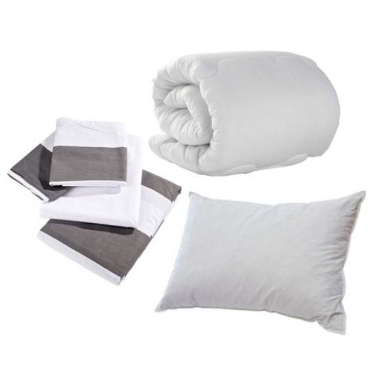 STANDARD BEDDING PACK SINGLE SEASIDE GREY STRIPE