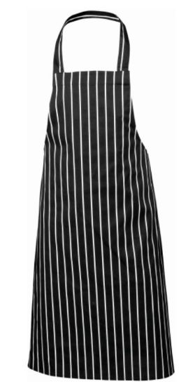 Black Butchers Stripe Bib Apron 70x100cm