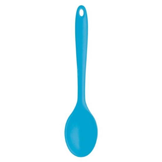 COLOURWORKS SLICONE SOLID SPOON BLUE 27CM