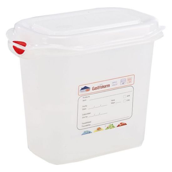 Polypropylene Gastronorm Container GN 1/9 150mm 1.5ltr Colour Coded With Label