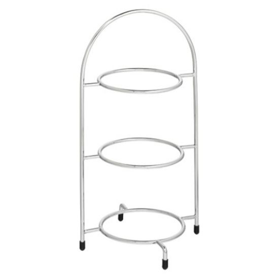 Chrome 3 Tier Cake Plate Stand (To Hold 17cm Plates)