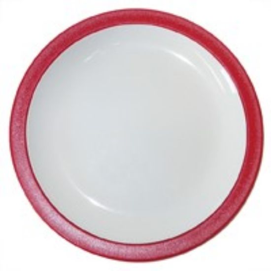 Duo Polycarb Plate 6.75" With Red Rim (12) *p