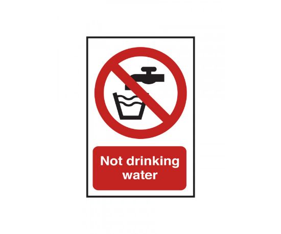 NOT DRINKING WATER 100 X 150mm SELF ADHESIVE
