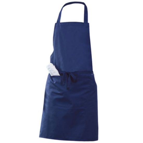 BIB APRON WITH POCKET 91cm NAVY BLUE