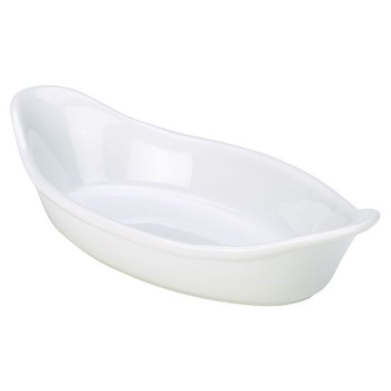 Genware Porcelain Oval Eared Dish 16.5cm White