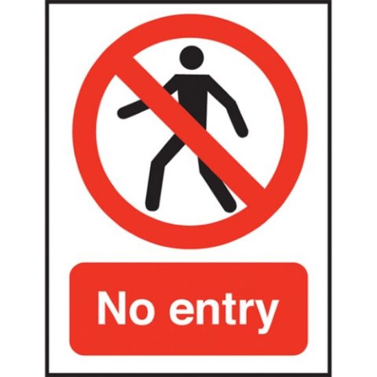 No Entry Self Adhesive 200x150mm