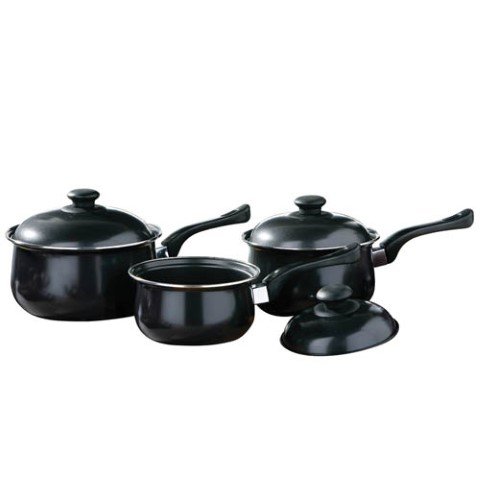 3 Piece Saucepan Set Black Belly (161820cm) *p
