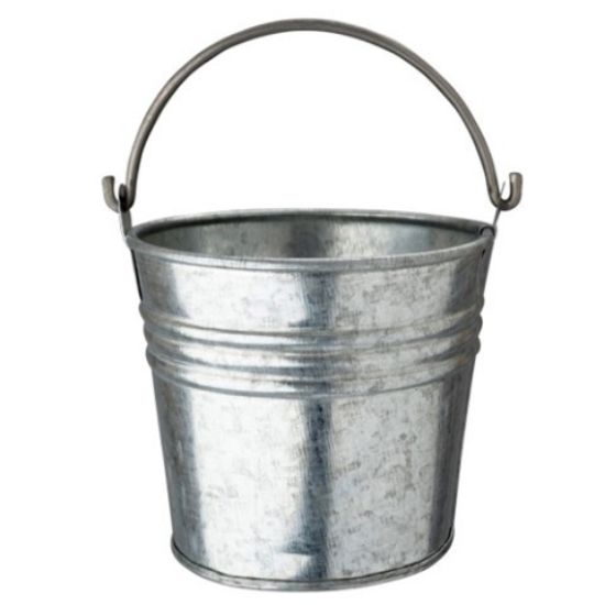 ROUND BUCKET GALVANISED STEEL 10.5X10.5CM/600ML