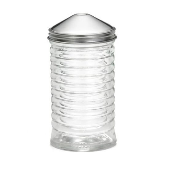 Glass Sugar Pourer With S/S Lid 12oz