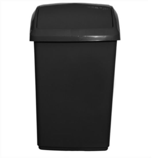 Swing Bin & Lid 10ltr 23x38x21cm Black *p