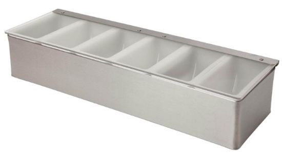 Condiment Holder 6 Compartment Stainless Steel