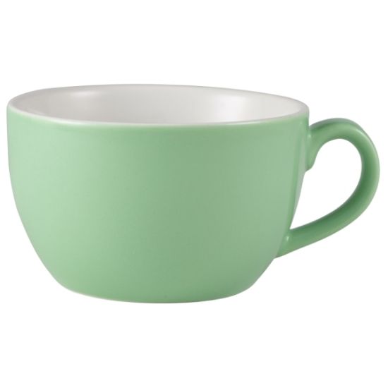 Genware Porcelain Green Bowl Shaped Cup 17.5cl 6oz (6)