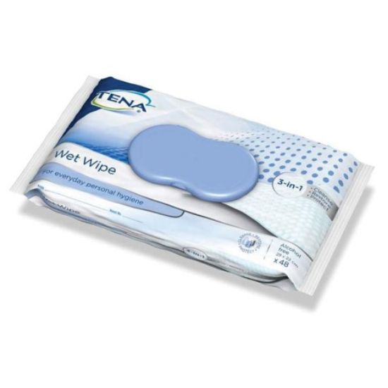 Tena Wet Wipe With Plastic Lid 29x22 48 Sht (12)