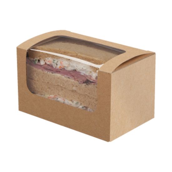 Kraft Square Cut Sandwich Pack 125x77x72mm (500)