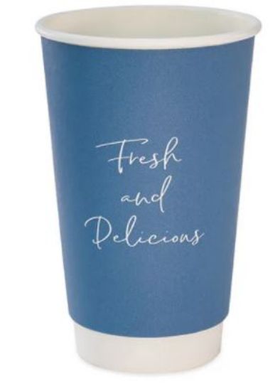 Signature Double Wall 16oz Blue Coffee Cup (Case of 500)
