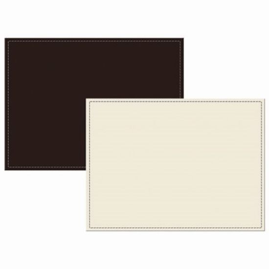 Placemat Set Faux Leather Brown/Cream 25cm x25cm (Pack of 4)