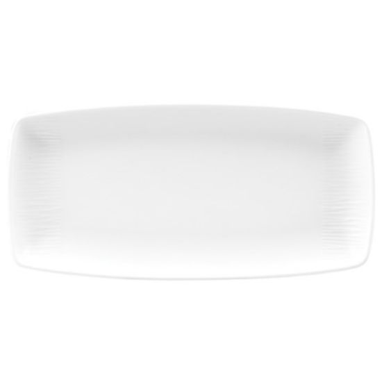 CASE OF 12 BAMBOO OBLONG PLATE 11.5" WHITE