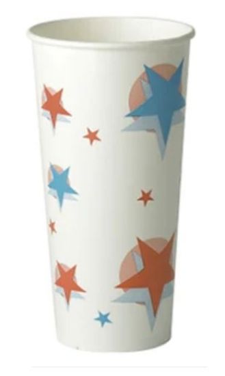 Star Design Paper Cup 22oz 625ml For Cold Drinks (Pack Of 50)