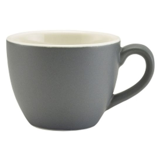 Genware Porcelain Matt Grey Bowl Shaped Cup 9cl 3oz (6)