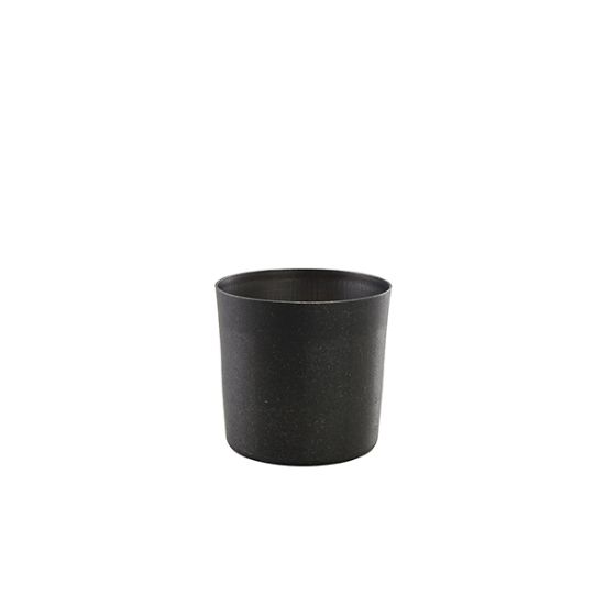 CASE OF 12 GENWARE BLACK VINTAGE STEEL SERVING CUPS 14.8oz *P