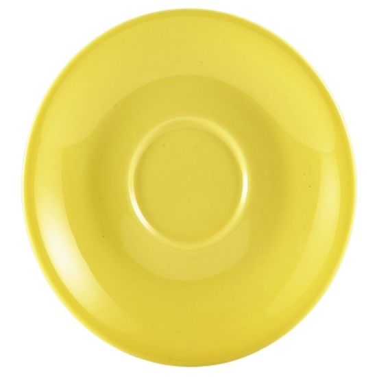 Genware Porcelain Yellow Saucer 13.5cm (6)