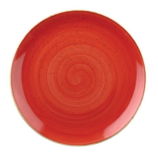 CASE OF 12 STONECAST COUPE PLATE 26CM 10.25" BERRY RED