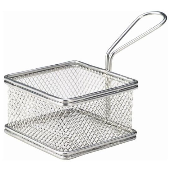 Serving Fry Basket Square Stainless Steel 9.5x9.5x6cm