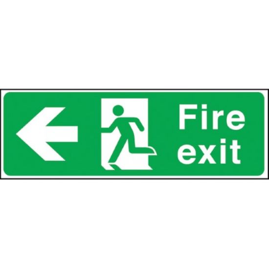 Fire Exit Man Running Arrow Left Rigid 150x450mm