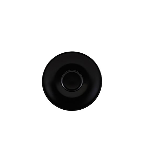 Genware Porcelain Matt Black Saucer 12cm (6)