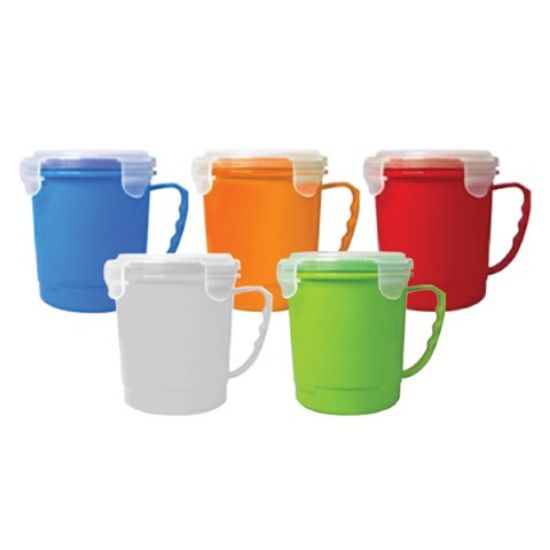HEAT & EAT MICROWAVABLE SOUP MUG ASSORTED COLOURS