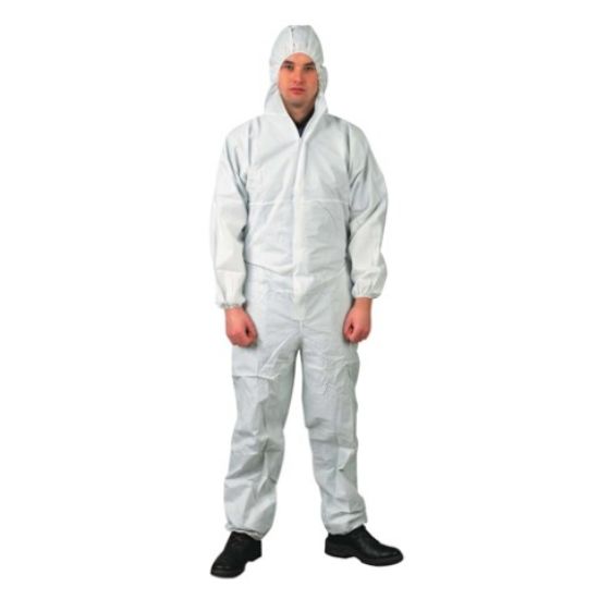 COVERALL DISPOSABLE MED WHITE