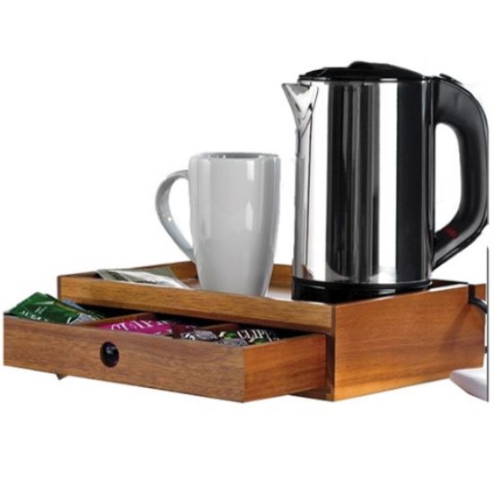 Acacia Wood Hospitality Tray With Drawer 28x20x7cm