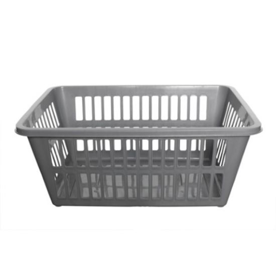 Laundry Basket Lrg 62x24x44cm Silver