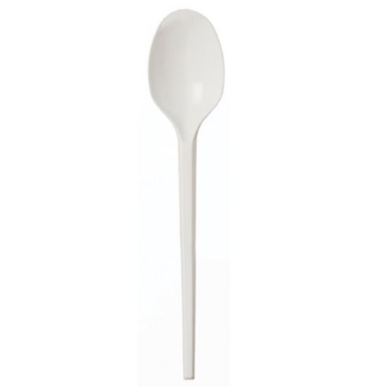 DISPOSABLE DESSERT SPOON WHITE x 100
